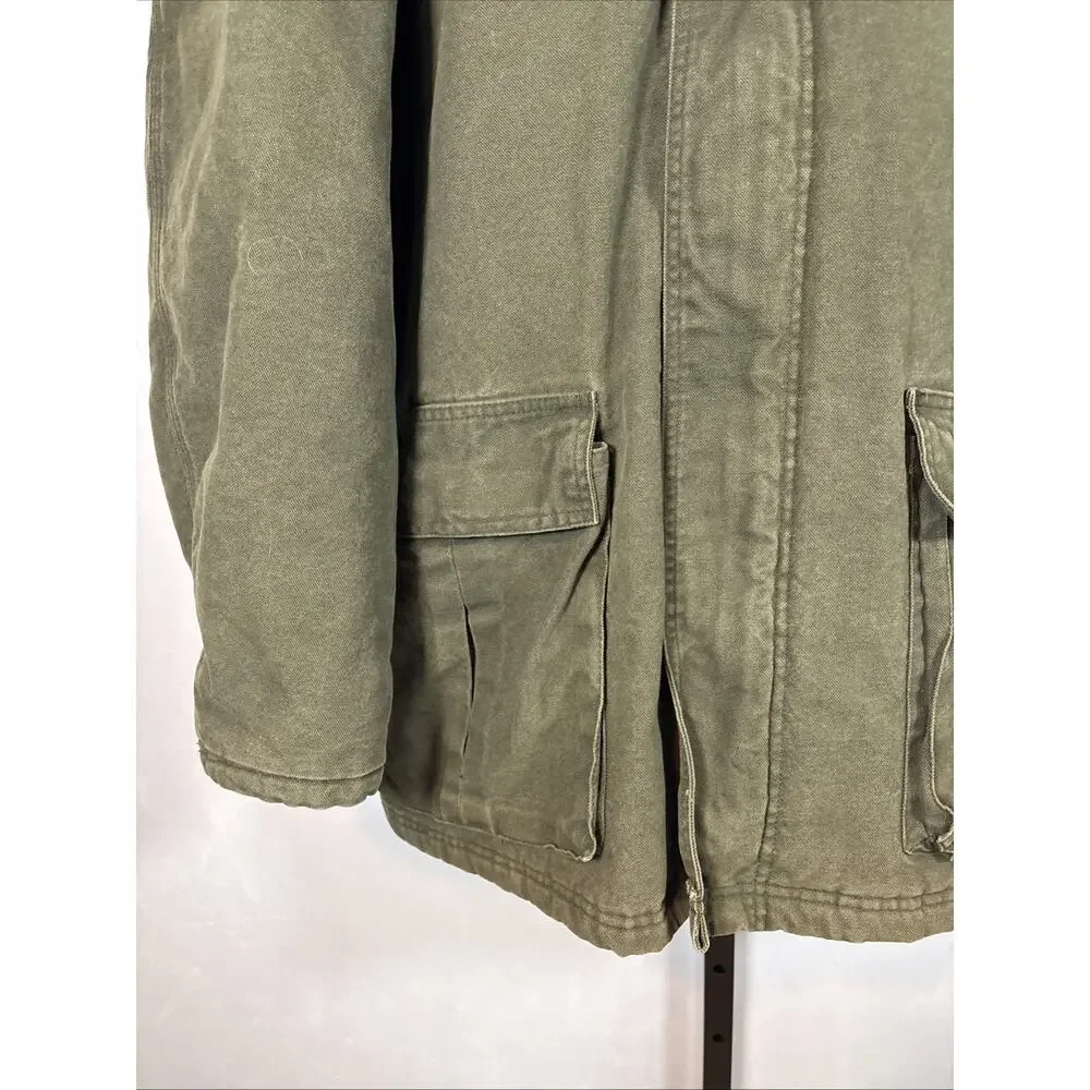 Dickies Duck Canvas Chore Coat Mens 3XL Green VTG Work Jacket Corduroy Collar